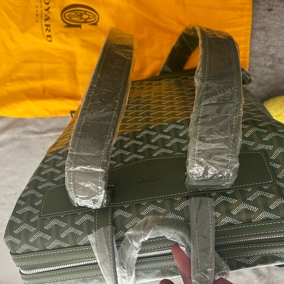 Goyard Green and Gray Patterned Backpack - Picture 6 of 11